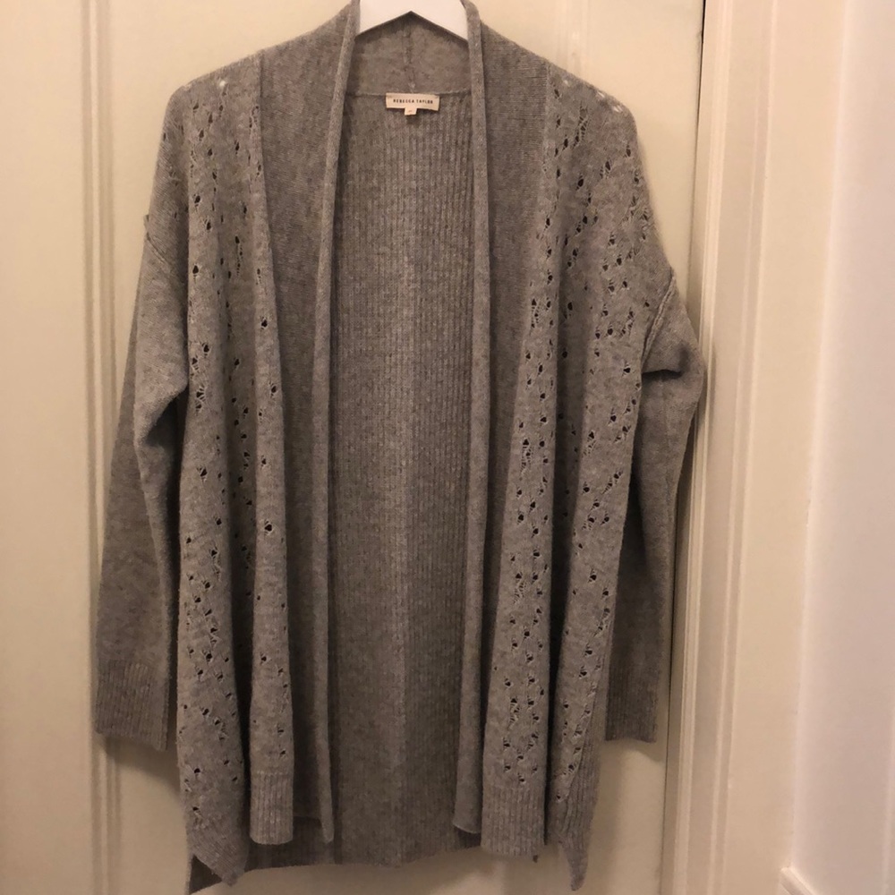Rebecca Taylor Gray Shawl Cardigan